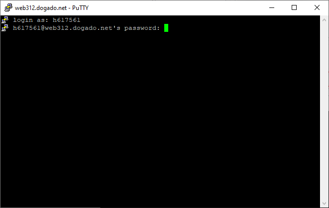 Passwort für die SSH-Verbindung in PuTTY eingeben