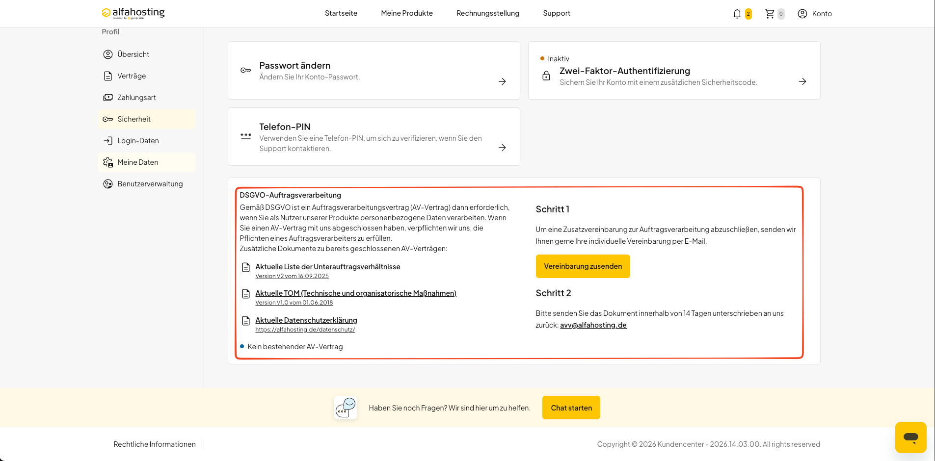 Vertrag zur Auftragsverarbeitung über Vereinbarung zusenden anfordern