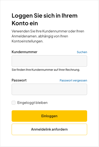 Anmeldeseite von oneHome bei Alfahosting